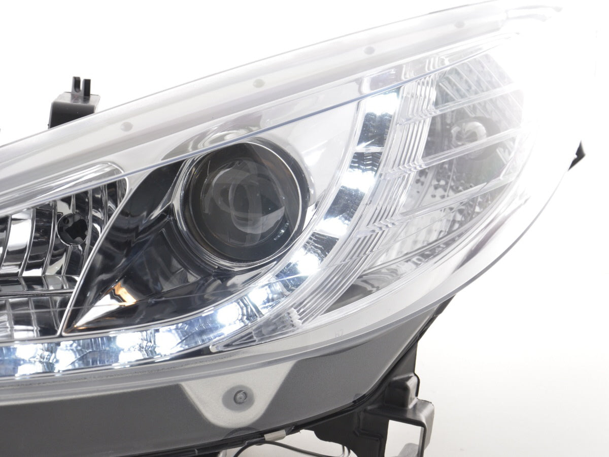 Scheinwerfer Set Daylight LED Tagfahrlicht Peugeot 207 06- chrom für Rechtslenker Scheinwerfer Set Daylight LED Tagfahrlicht Peugeot 207 06- chrom für Rechtslenker